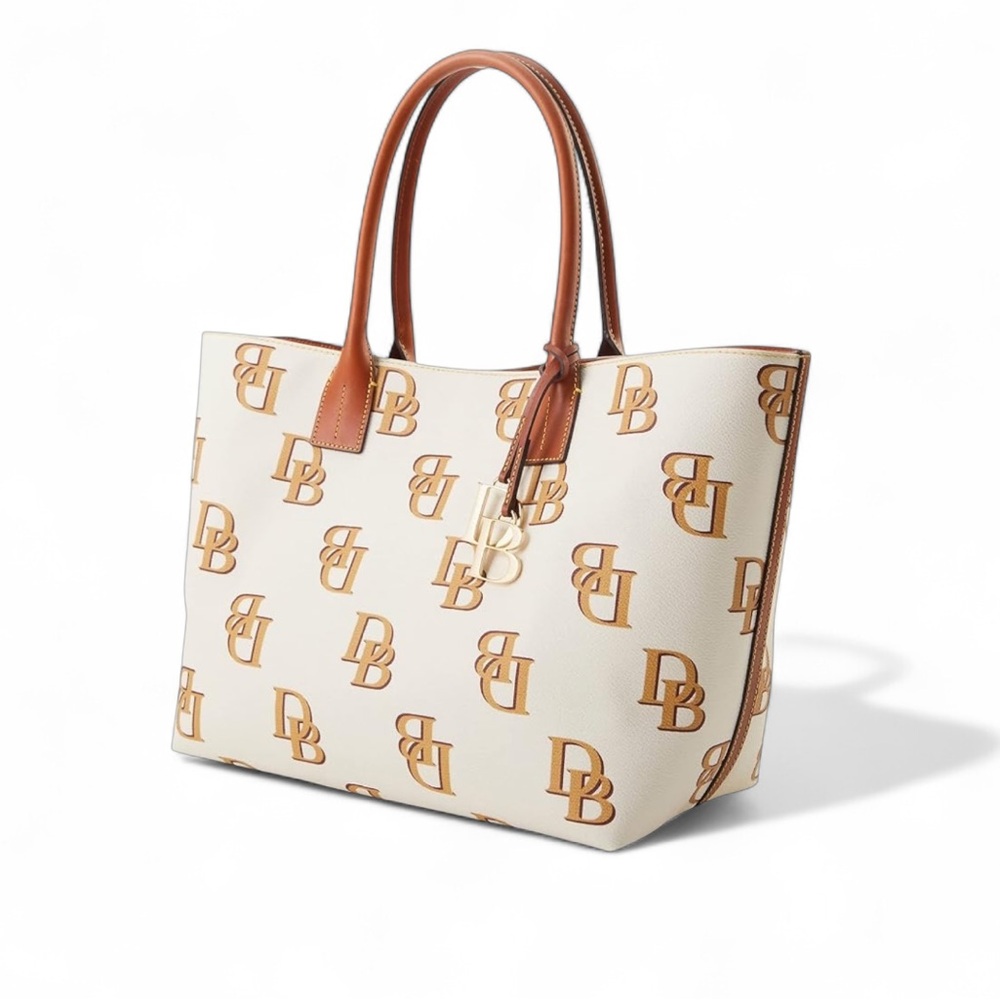 Dolce & Gabbana Cream DB Monogram Tote with Brown Trim